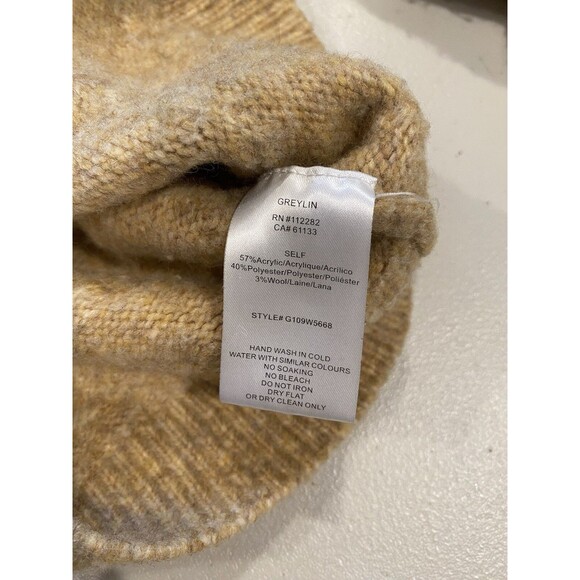 Greylin Sweater Women Small Tan Knit Stretch Cut Out Wool Indie Y2K Boho Cottage - Picture 4 of 7